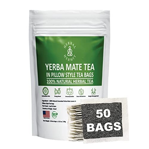 Yerba Mate Tea with 50 tea bags Natural Organic Yerba Matte| R...