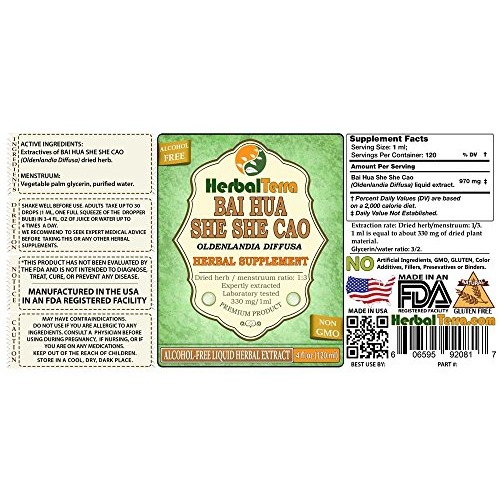 Bai Hua She She Cao Oldenlandia Diffusa Glycerite, Dried Roots