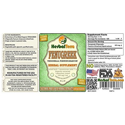 Fenugreek Trigonella Foenum-Graecum Glycerite, Organic Dried F