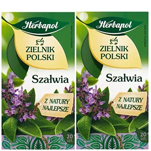 Herbapol Sage Leaf Tea Szalwia - 20 Tea Bags 1.2G X 2 Pack 24