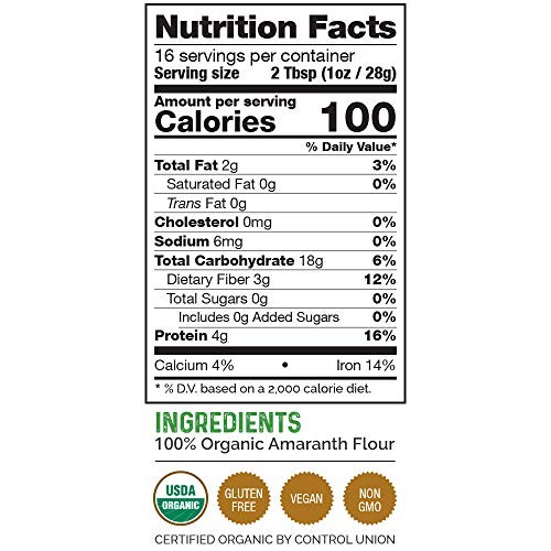 Amaranth Flour Organic – Nutrient Rich Superfood – Vegan, Gluten