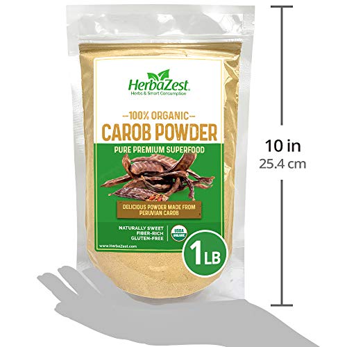 Herbazest Carob Powder Organic - Premium Delicious Carob From Pe