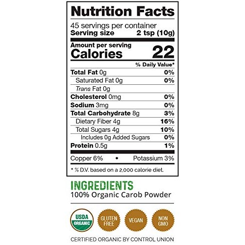 Herbazest Carob Powder Organic - Premium Delicious Carob From Pe