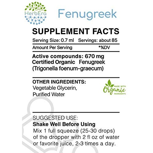 Fenugreek B60 Alcohol-Free Herbal Extract Tincture, Super-Concen