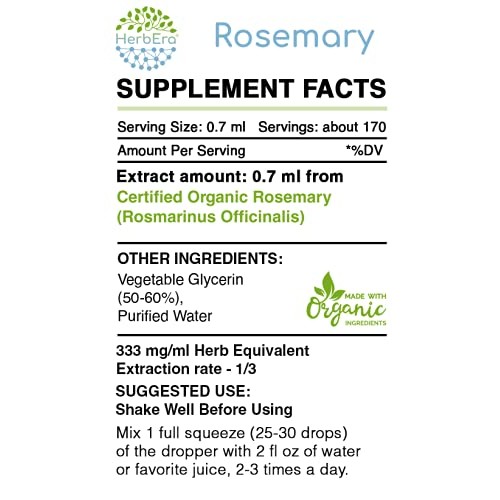 Rosemary B120 Alcohol-Free Herbal Extract Tincture, Super-Concen
