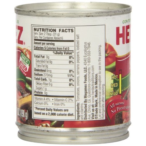 Herdez Salsa Casera, 7 Ounce Can Pack Of 12