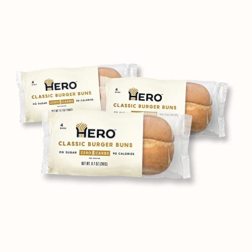 Hero Classic Burger Buns — 0g Net Carbs, 0g Sugar, 90 Calories p...