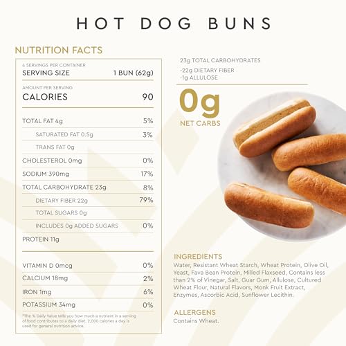 Hero Classic Hot Dog Bun - Delicious Rolls & Net Low Carb Hot Do... Hero Classic Hot Dog Bun - Delicious Rolls & Net Low Carb Hot Do...