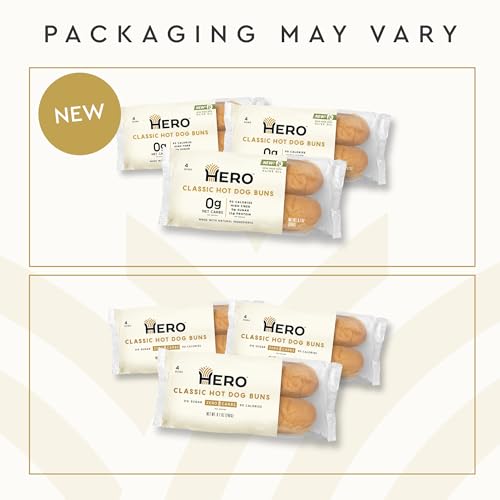 Hero Classic Hot Dog Bun - Delicious Rolls & Net Low Carb Hot Do... Hero Classic Hot Dog Bun - Delicious Rolls & Net Low Carb Hot Do...