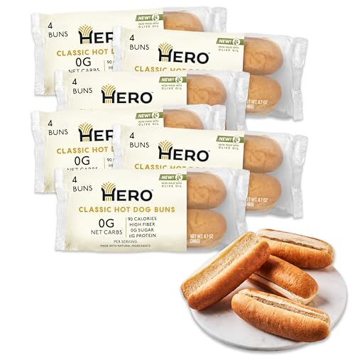 Hero Classic Hot Dog Bun - Delicious Rolls & Net Low Carb Hot Do... Hero Classic Hot Dog Bun - Delicious Rolls & Net Low Carb Hot Do...