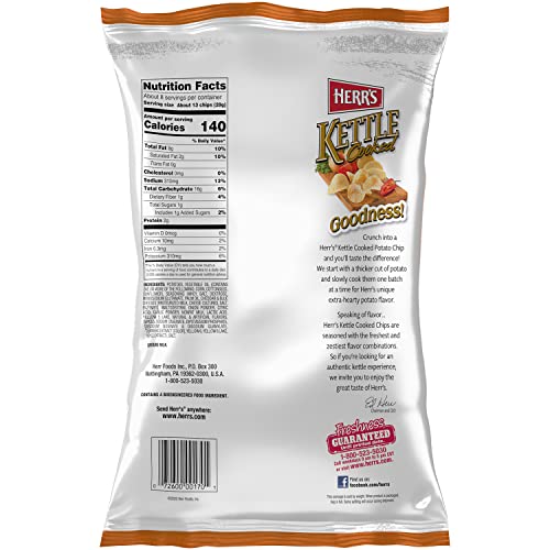 Herrs Cheddar Horseradish Kettle Chips, 7.5 Ounce Pack May Va Herrs Cheddar Horseradish Kettle Chips, 7.5 Ounce Pack May Va
