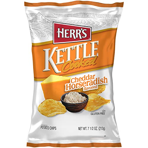 Herrs Cheddar Horseradish Kettle Chips, 7.5 Ounce Pack May Va Herrs Cheddar Horseradish Kettle Chips, 7.5 Ounce Pack May Va