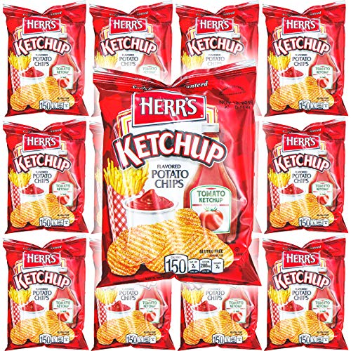 Herrs Ketchup Flavor Potato Chips, 1Oz Bag Pack Of 12, Total O