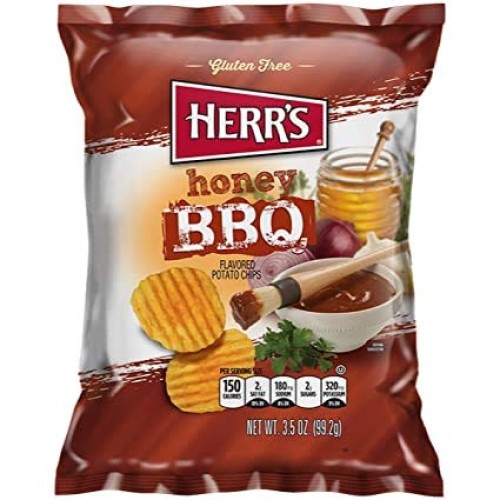 Herrs Honey Bbq Potato Chips 1 Oz Pack Of 7