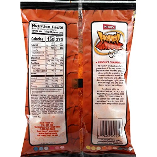 Herrs Honey Cheese Curls, 2.375 Ounce Pack Of 20