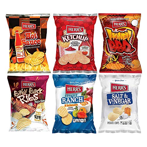 Herrs Potato Chips, Honey Bbq, Tx Pete Hot Sauce, Creamy Ranch