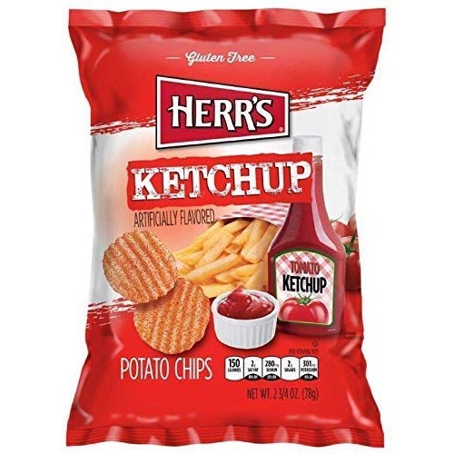 Herrs Potato Chips, Ketchup Flavored, 2.75 Oz/78 Gram. Pack Of 3