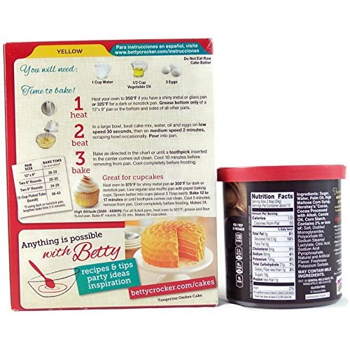 Betty Crocker Yellow Cake Mix with Hersheys Milk Chocolate Frost...