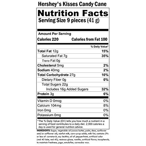 Hersheys Candy Cane Mint Candy With Stripes And Candy Bits, Red