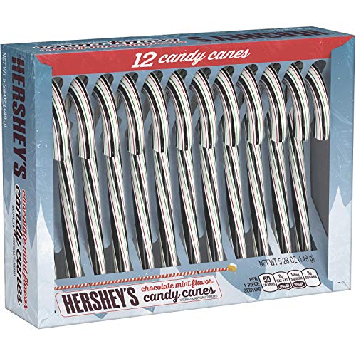 Hersheys Chocolate Mint Candy Canes! One Box Of 12 Candy Canes!