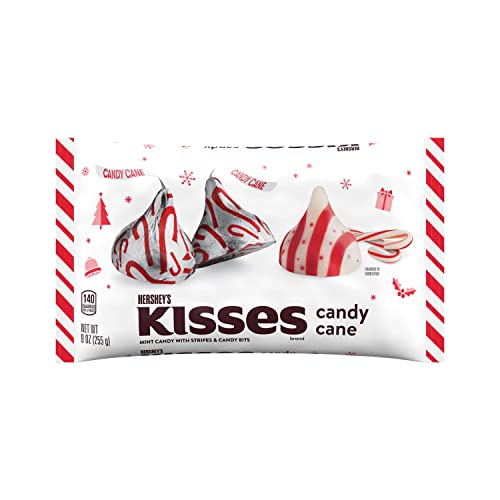 HERSHEYS KISSES Candy Cane Mint With Stripes and Candy Bits Can...