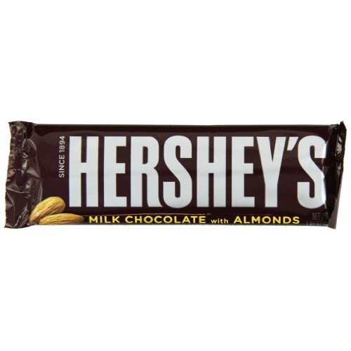 Hershey Milk Chocolate With Almonds, 1.45-Ounce Bars Pack Of 36