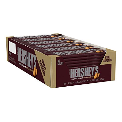 Hersheys Milk Chocolate With Almonds Candy Bars, 1.45-Oz. Bars,