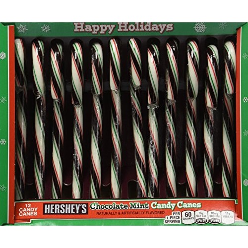 Hersheys Candy Canes - Chocolate Mint - 12 Count