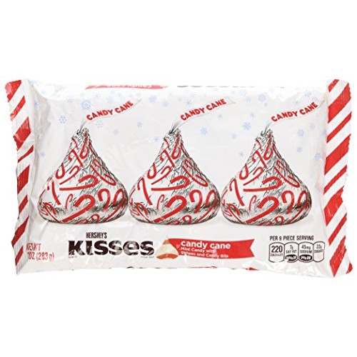 Hersheys Kisses Candy Cane - Mint Candy With Stripes And Candy