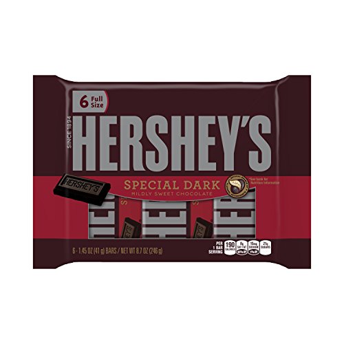 Hersheys Special Dark Chocolate Candy Bars, 6 Count