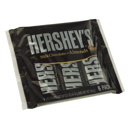Hershey’S Milk Chocolate Bars With Almonds, 6-Count, 1.45-Ounce