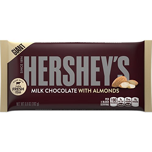 Hersheys Chocolate Candy Bars With Almonds, 6.8 Ounce Pack Of 12