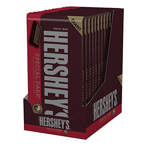 Hersheys Dark Chocolate Candy Bars, Giant, 6.8 Ounce Pack Of 12