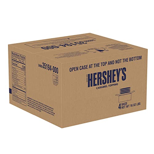 HERSHEYS Caramel Topping, Baking, Bulk, 16.62 lbs Pouches 4 Co...