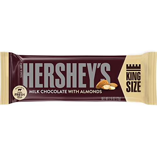 Hersheys Chocolate Candy Bars With Almonds, King Size Pack Of 18