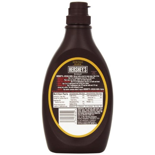 HERSHEYS Chocolate Syrup, Special Dark, 22 Ounce Pack of 6 HERSHEYS Chocolate Syrup, Special Dark, 22 Ounce Pack of 6