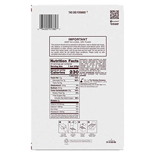 Hersheys Holiday Candy Cane Bar, Mint With Candy Bits 1.55 Oz.