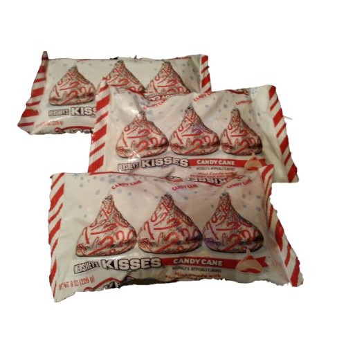 Hersheys Kisses With Candy Cane Flavored White Chocolate Candy,