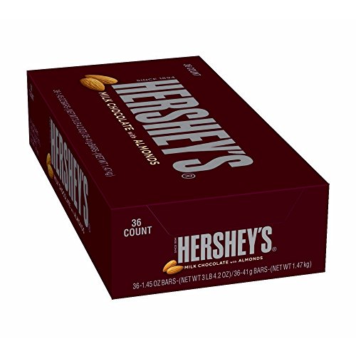 Hersheys Milk Chocolate With Almonds Bars, 36 Ct.