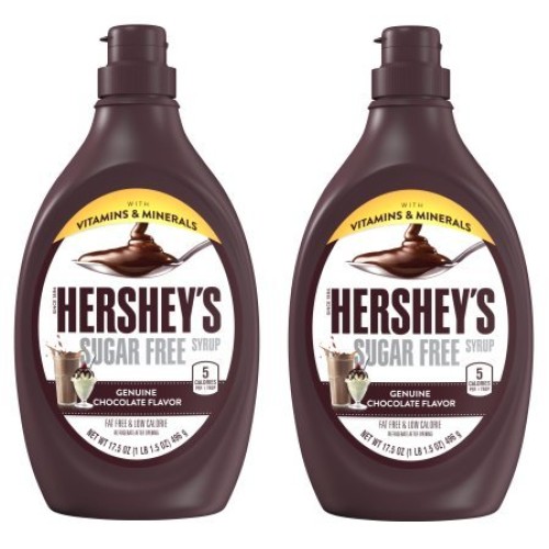 Hersheys, Sugar Free Milk Chocolate Syrup, 17.5 Oz Pack Of 2