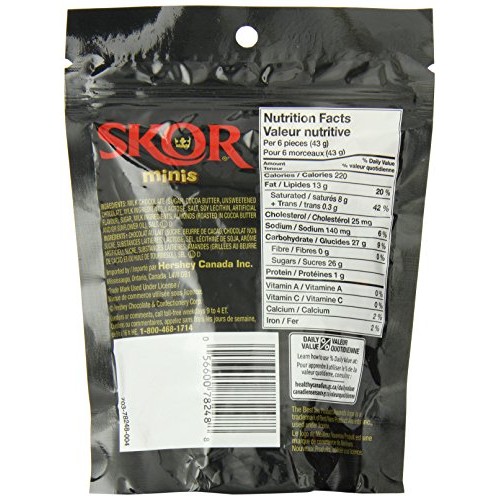 Skor Chocolate Candy Bars With Buttered Toffee, Minis, 191 Gram