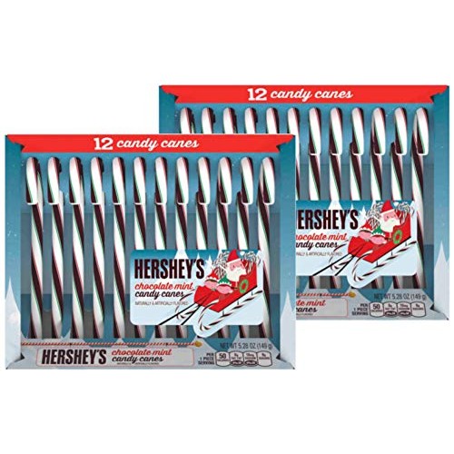 Hersheys Candy Canes - Chocolate Mint - 12 Ct - 2 Pk