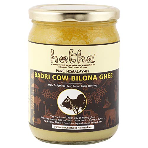 Hetha Organics Himalayan Badri Desi Cow A2 Cultured Bilona Ghee