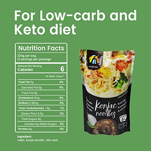 Hethstia Shirataki Noodle Fettuccine Pasta Low-Carb Konjac Noodl
