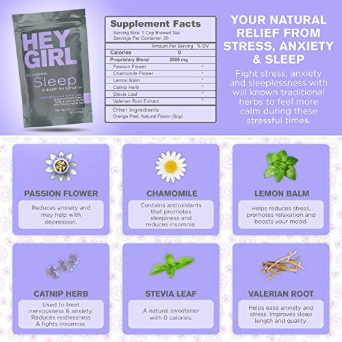 Herbal Tea Sleep Aid W/ Chamomile , Valerian Root &Amp; Lemon Balm I