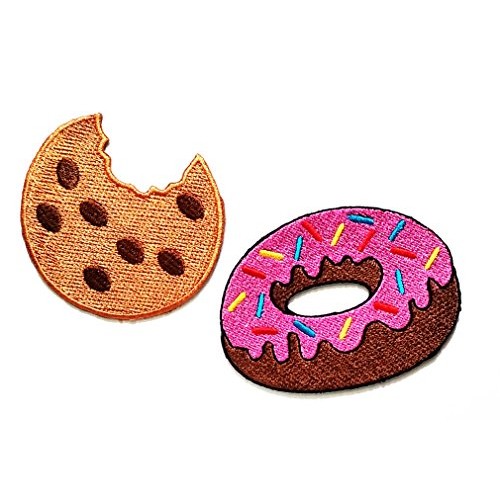 Hho Set 2 Piece Fast Food And Snack Patch Cookie With Pink Straw
