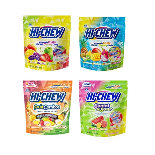 HI-CHEW Variety Pack, 4 Stand Up Pouches | Original Tropical Fru...
