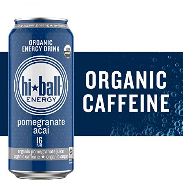 Hiball Energy Organic Energy Drink with Organic Caffeine, Pomegr...