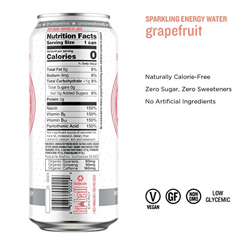 Hiball Energy Sparkling Water, Vanilla, Wild Berry, Grapefruit,