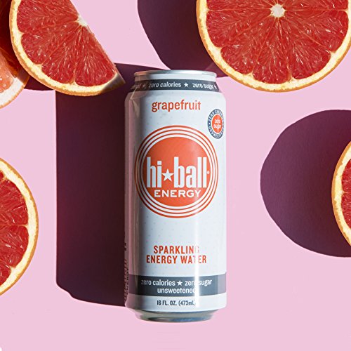 Hiball Energy Sparkling Water, Grapefruit, 16 Ounce Pack Of 12